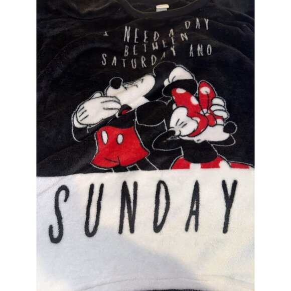 Disney Mickey Minnie Mouse Plush Pajama Set Womens Plus Size 2X 18 20 Sleepwear - Picture 3 of 6
